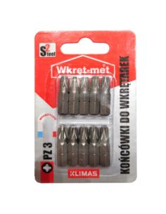 Końcówki do wkrętarki magnetyczne PZ 3x25 10 szt