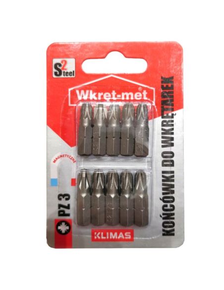 Końcówki do wkrętarki magnetyczne PZ 3x25 10 szt
