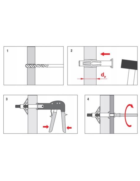 Kołek metalowy typu MOLLY 5x45