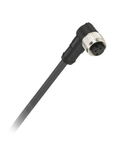Złącze M8 żeńskie 3 PIN kątowe 90° z przewodem 1m