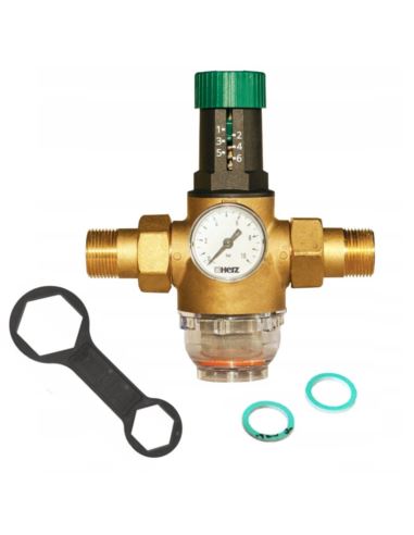 Reduktor ciśnienia wody 1" Herz z manometrem