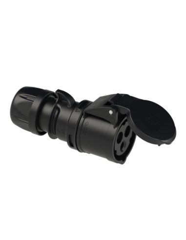 Gniazdo przem. przenośne 16A 3P czarne IP67