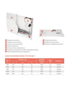 Grzejnik konwektorowy F-119 1500W stojący Atlantic 2