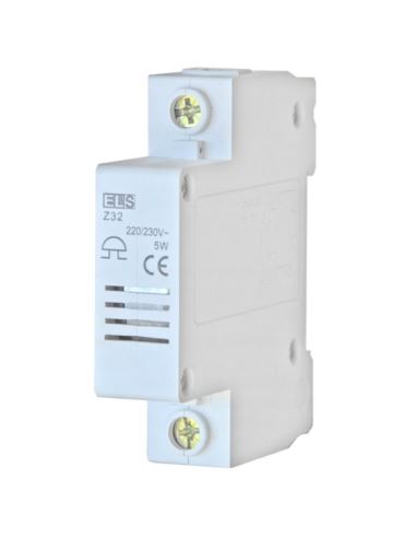 Dzwonek modułowy na szynę 230V AC 80dB IP20 ELS