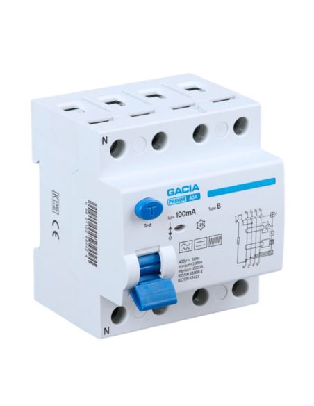 Wyłącznik różnicowy. VCX-B RCD 40A 100mA 4P typ B