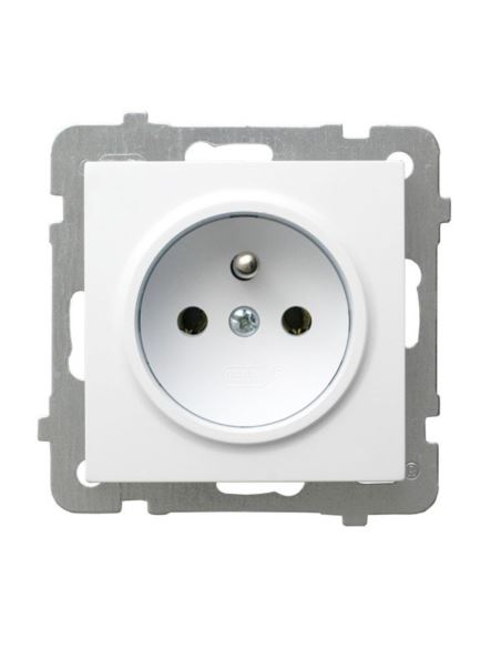 AS Gniazdo pojedncze z/u  biały OSPEL