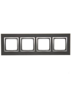 Simon54 Ramka poczwórna INOX YIN NATURE-METAL