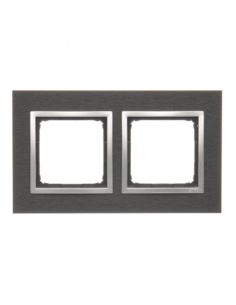 Simon54 Ramka podwójna INOX YIN NATURE-METAL