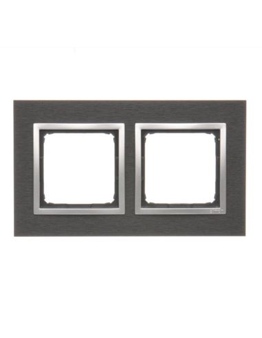 Simon54 Ramka podwójna INOX YIN NATURE-METAL