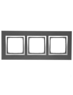Simon54 Ramka potrójna INOX YIN NATURE-METAL