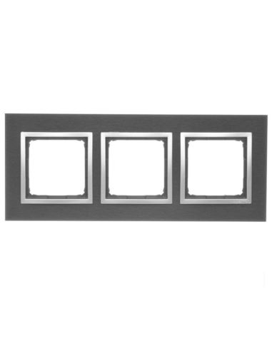 Simon54 Ramka potrójna INOX YIN NATURE-METAL