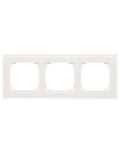 Simon55 Ramka potrójna szkło classic białe