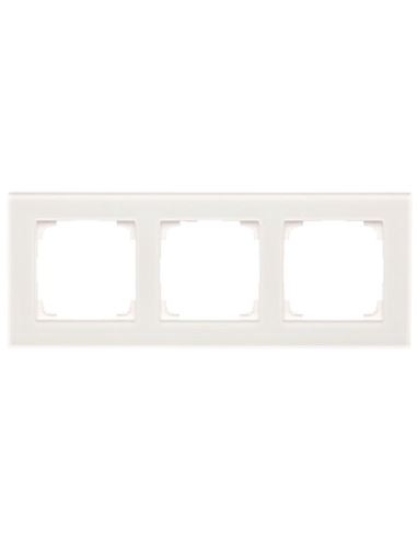 Simon55 Ramka potrójna szkło classic białe