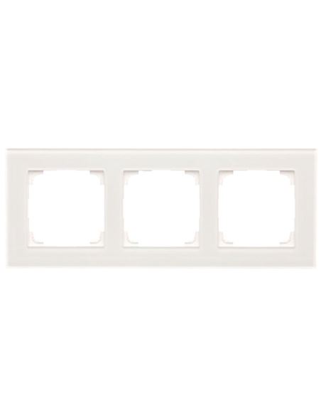 Simon55 Ramka potrójna szkło classic białe