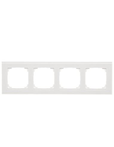 Simon55 Ramka poczwórna szkło classic białe