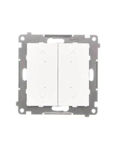 Simon55 Łącznik/przycisk roletowy podwójny biały m