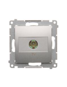 Simon54 Gniazdo antenowe TV końcowe srebrny mat