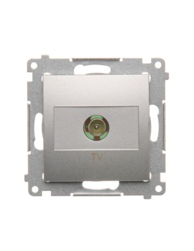 Simon54 Gniazdo antenowe TV końcowe srebrny mat