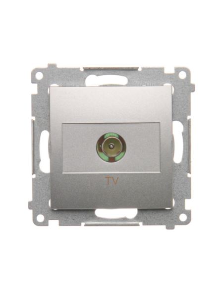 Simon54 Gniazdo antenowe TV końcowe srebrny mat