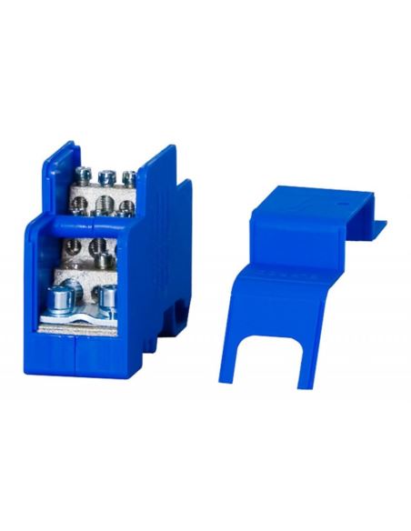 Blok rozdzielczy jednobiegunowy 160A - niebieski