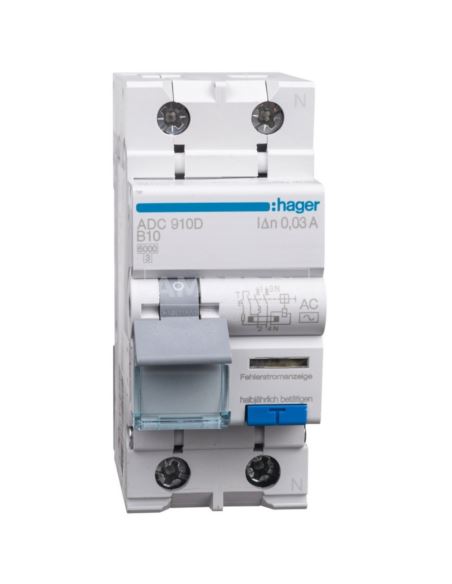 Wyłącznik różnicowo-nadprądowy 2P B10A 0,03A typAC