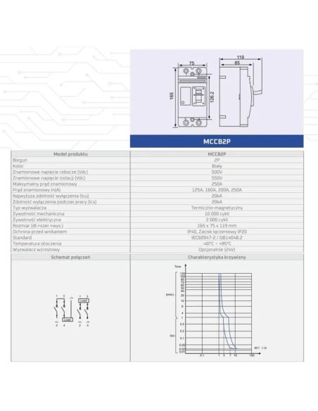 Bezpiecznik MCCB PowerLab 250A z obudową IP65