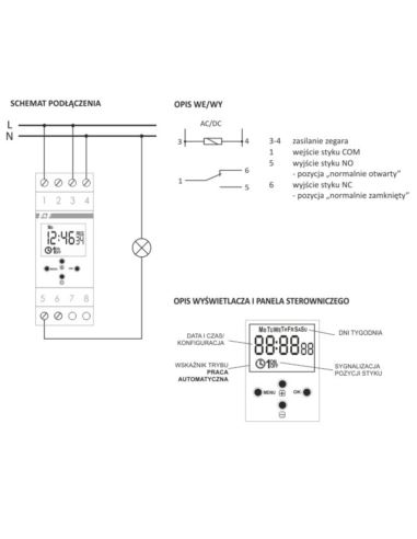 Zegar sterujący PCZ-525.3 astronomiczny 1-kan.