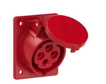 Gniazdo tablicowe 16A 4P 400V/70mm/ czerwone IP44