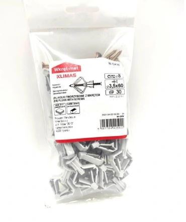 Kołek wkręt-gips W-GKW fi 10/3,5x60  (30szt)