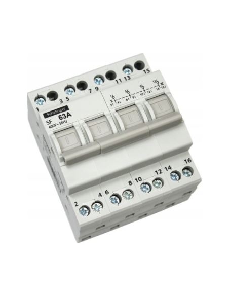 Przełącznik 4-biegunowy 63A I-0-II sieć-agregat