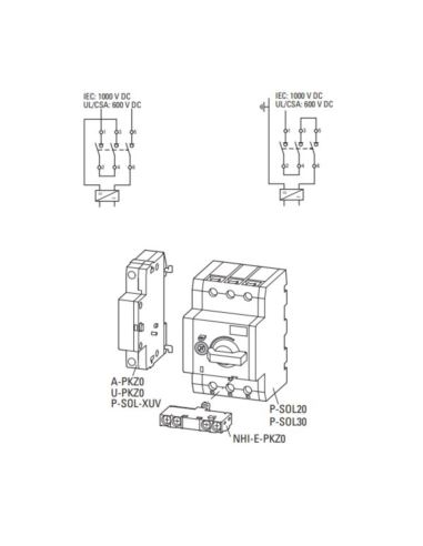 Rozłącznik DC P-SOL20 2-bieg. 20A DC PV