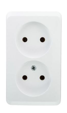 Gniazdo sieciowe PRIMA 2x2P BIAŁE 16A IP20