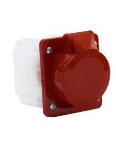 Gniazdo siłowe 16A 4P tablicowe skośne z puszką