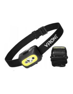 Latarka czołowa COB LED czujnik ruchu, akum. czarn