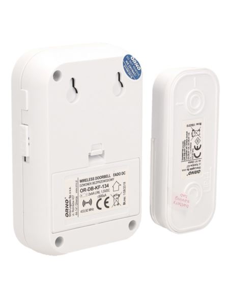 Dzwonek Fado DC bateryjny biały IP44 80m