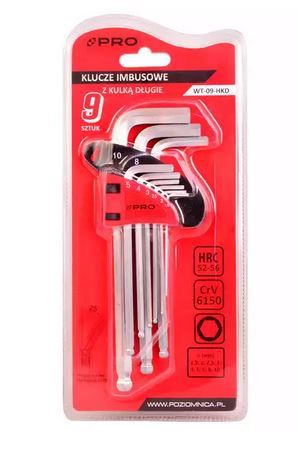 Zestaw 9 szt. kluczy hex WT-09-HKD