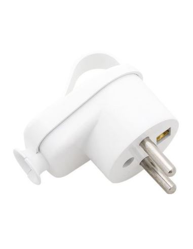 Wtyczka kątowa WT-16Z/B z uziemieniem 16A biała