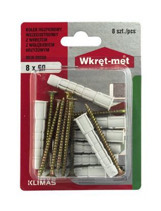 Kołek uniwersalny koł. BKW 8x60  8 szt