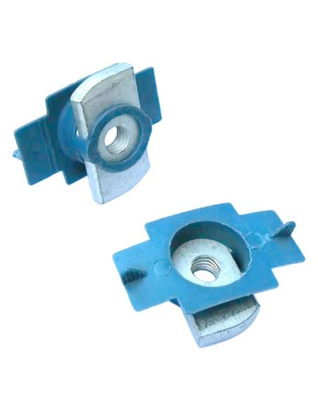 Wpust przesuwny alum/plast do szyny M8 niebieski