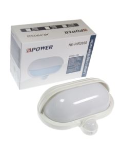 Oprawa z czujnikiem PIR Biała NE -PIR2030 MAX 60W