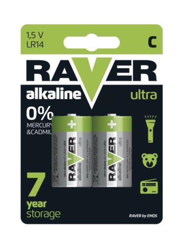 Bateria alkaliczna LR14/C RAVER ( 2 szt.)