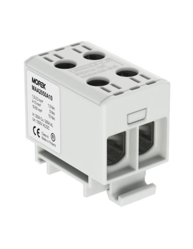 Złącze szynowe TH35 dwuwej. OTL50-2 1,5-50mm szare