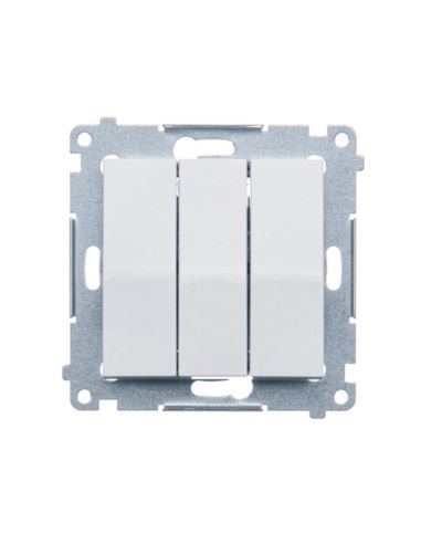 Simon54 Przycisk potrójny chwilowy biały