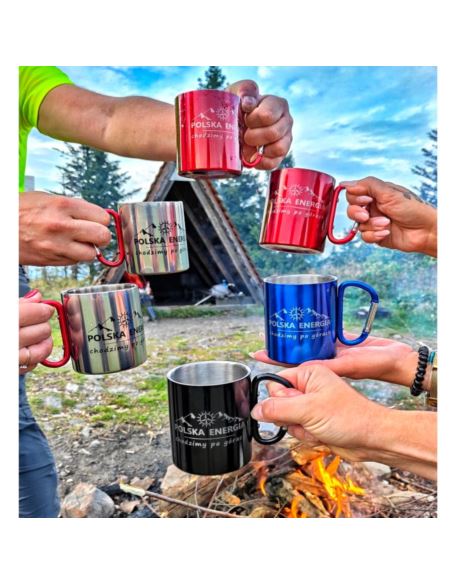 Kubek z karabińczykiem CAMP 250ml grawerowany
