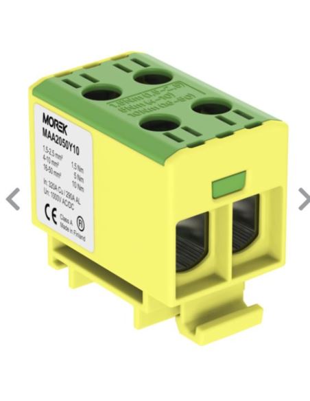 Złącze szynowe TH35 dwuwej. OTL50-2 1,5-50mm2 żo