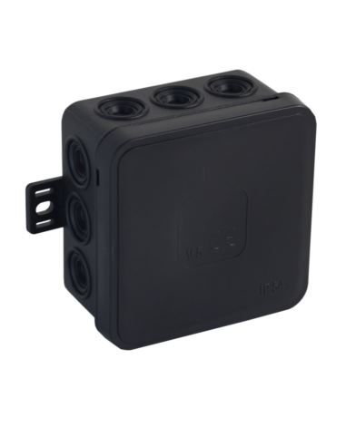 Puszka V5 75x75x41mm n/t IP54 12-wlot.klik czarna