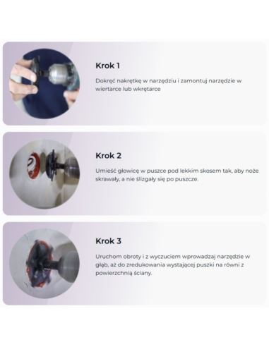 Narzędzie do skracania puszek podtynkowych z nożem