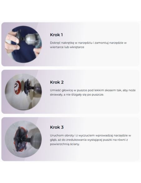 Narzędzie do skracania puszek podtynkowych z nożem