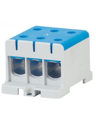 Złączka LZ 3x95/3x95mm2 niebieska na szynę TH35