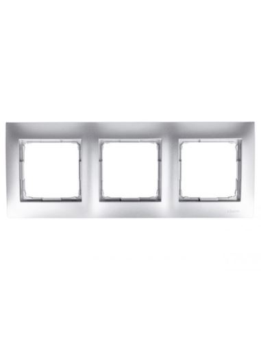 Simon54 Ramka potrójna srebrny mat 3 pola